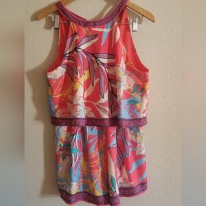 Flying Tomato romper colorful leaves size M